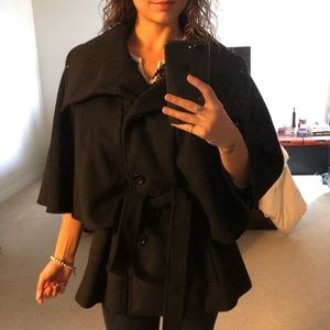 Calvin Klein Black Cape Coat